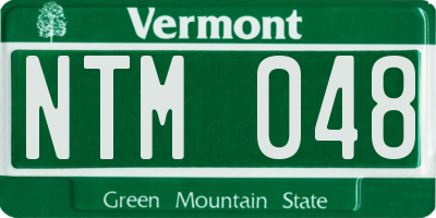 VT license plate NTM048