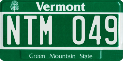 VT license plate NTM049