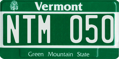 VT license plate NTM050