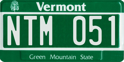 VT license plate NTM051