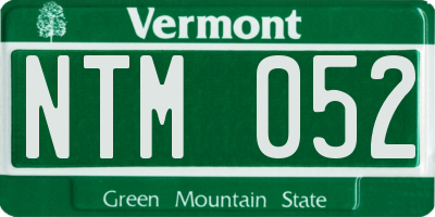 VT license plate NTM052
