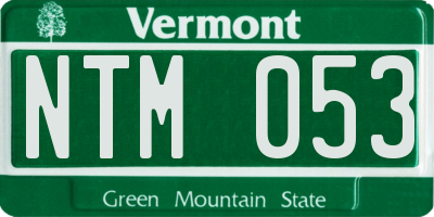 VT license plate NTM053