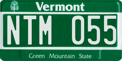 VT license plate NTM055