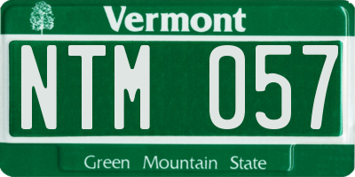 VT license plate NTM057