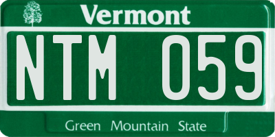 VT license plate NTM059