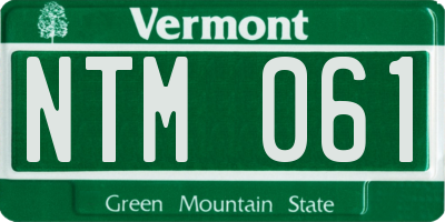 VT license plate NTM061