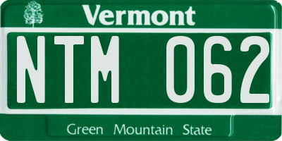 VT license plate NTM062