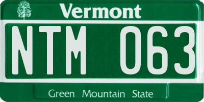 VT license plate NTM063