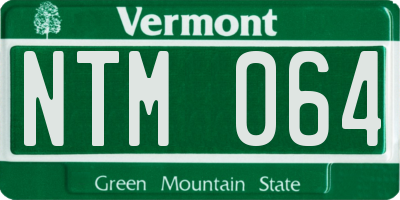 VT license plate NTM064