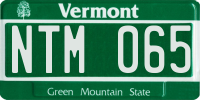 VT license plate NTM065