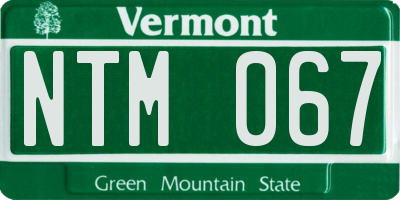 VT license plate NTM067