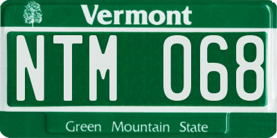VT license plate NTM068