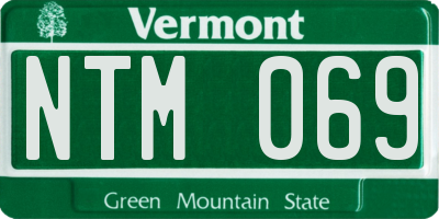 VT license plate NTM069