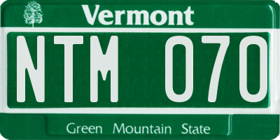 VT license plate NTM070