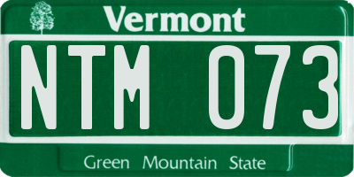 VT license plate NTM073