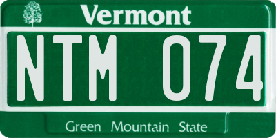 VT license plate NTM074