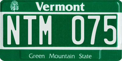 VT license plate NTM075