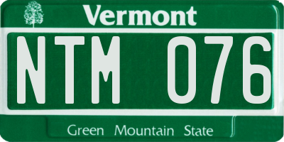 VT license plate NTM076