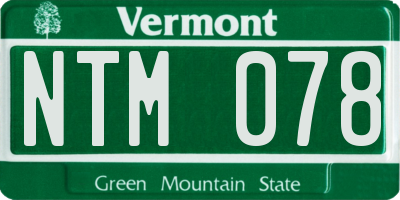 VT license plate NTM078