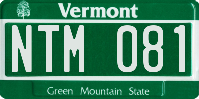 VT license plate NTM081