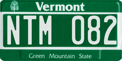 VT license plate NTM082