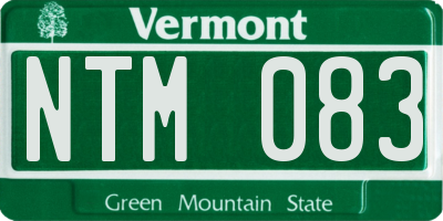 VT license plate NTM083