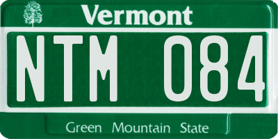 VT license plate NTM084