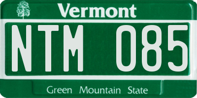 VT license plate NTM085
