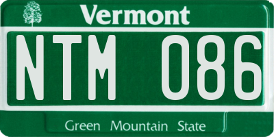 VT license plate NTM086