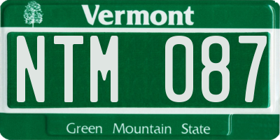 VT license plate NTM087