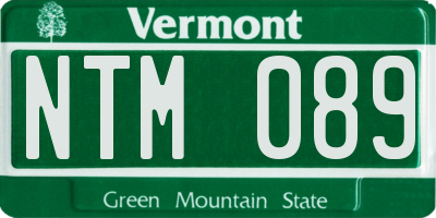 VT license plate NTM089