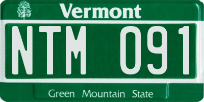 VT license plate NTM091
