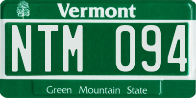 VT license plate NTM094