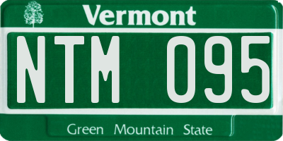 VT license plate NTM095