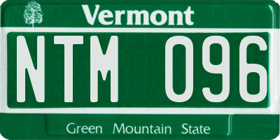 VT license plate NTM096