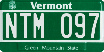 VT license plate NTM097