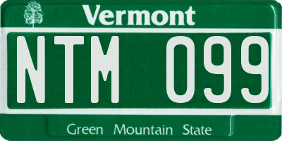 VT license plate NTM099