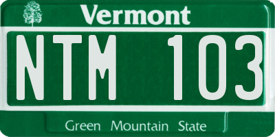 VT license plate NTM103