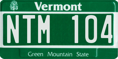 VT license plate NTM104