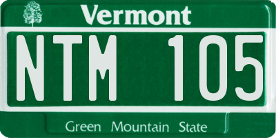 VT license plate NTM105