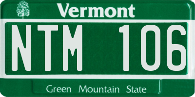 VT license plate NTM106