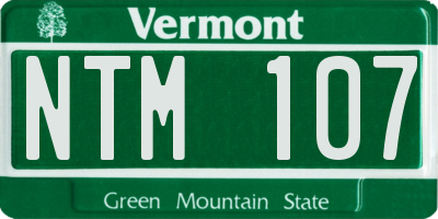 VT license plate NTM107