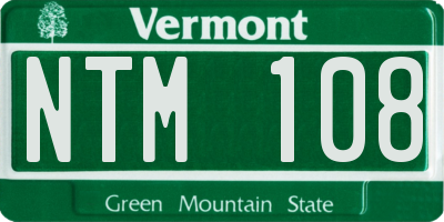VT license plate NTM108