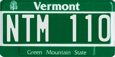 VT license plate NTM110