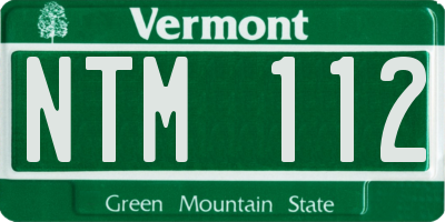 VT license plate NTM112