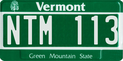 VT license plate NTM113