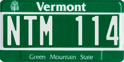 VT license plate NTM114