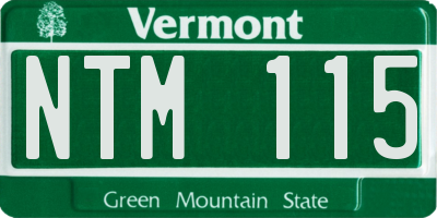 VT license plate NTM115