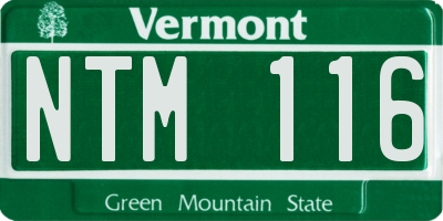 VT license plate NTM116