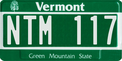 VT license plate NTM117